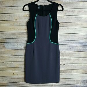 JAYGODFREY Black and Gray Dress with Green Accents